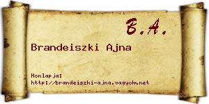 Brandeiszki Ajna névjegykártya