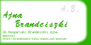 ajna brandeiszki business card
